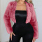 casual plus size non-stretch 6 colors solid color fur jacket_Black_Gray_Pink