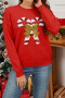 christmas stylish slight stretch knitted 3 colors sequin all-match sweater_Black_Red