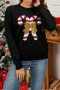 christmas stylish slight stretch knitted 3 colors sequin all-match sweater_Black