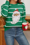 christmas stylish slight stretch stripe knitted 3 colors sequin sweater_Black_Red_Green