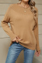 casual slight stretch knitted 3 colors crew neck loose all-match sweater_Black_Gray_Khaki 