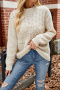 casual slight stretch twist knitted 5 colors loose all-match sweater_Black_Rose Red_Dark Blue_Beige