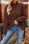 casual slight stretch twist knitted 5 colors loose all-match sweater_Black_Rose Red_Dark Blue_Beige_Brown