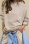 autumn casual stretch crew neck solid color long sleeve loose sweatshirt_Black_White_Gray_Dark Gray_Rose Red_Beige