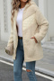 new casual plus-size slight stretch 3-color patchwork flannelette hooded jacket_Black_Beige
