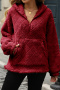 casual plus-size slight stretch 4-color loose flannelette hooded sweatshirts_Black_Pink_Rose Red