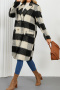 new casual no-stretch patchwork lattice wool-like fabric long sleeve overcoat_Magenta_Khaki