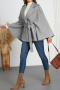 casual winter no-stretch solid color wool-like fabric lapel overcoats_Gray