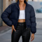 new casual plus-size slight stretch 7-color high neck cotton jackets_Black_Rose Red_Yellow_Orange_Dark Green_Dark Blue