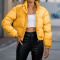new casual plus-size slight stretch 7-color high neck cotton jackets_Black_Rose Red_Yellow