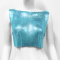 sexy non-stretch 3 colors metal sequins crop music festival party top #2_Green_Sky Blue