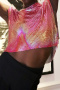 sexy non-stretch 2 colors colorful metal sequins crop music festival party top_Pink