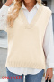 autumn causal high stretch 7 colors v-neck simple knit tank top(no blouse)_Black_Gray_Dark Green_Dark Blue_Beige