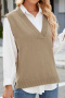 autumn causal high stretch 7 colors v-neck simple knit tank top(no blouse)_Black_Gray_Dark Green_Dark Blue_Beige_Khaki