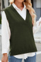autumn causal high stretch 7 colors v-neck simple knit tank top(no blouse)_Black_Gray_Dark Green