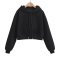 casual non-stretch 3 colors drawstring hooded pocket sweatshirts(size run small)_Black