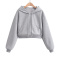 casual non-stretch 3 colors drawstring hooded pocket sweatshirts(size run small)_Black_White_Gray