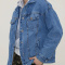 casual warm patchwork 3-color plush lapel long sleeve denim jackets_Black_Haze Blue_Dark Blue