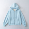casual slight stretch 12 colors hooded zip-up sweatshirts(size run small)_Black_White_Gray_Dark Gray_Pink_Light Pink_Rose Red_Dark Green_Sky Blue