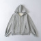 casual slight stretch 12 colors hooded zip-up sweatshirts(size run small)_Black_White_Gray
