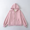 casual slight stretch 12 colors hooded zip-up sweatshirts(size run small)_Black_White_Gray_Dark Gray_Pink