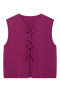 new pure color sexy slight stretch ribbed knit crew neck lace-up tank top_Black_Gray_Red_Dark Blue_Darkviolet