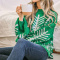 new christmas party slight stretch knit contrast snowflakes long sleeve sweaters_Red_Green