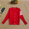 casual plus size slight stretch knitted striped slit thin cardigan sweater_Black_White_Gray_Dark Gray_Pink_Red