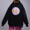 casual non-stretch 4 colors hooded cartoon printing sweatshirts_Black