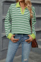 casual plus size slight stretch 8 colors lapel stripe printing sweatshirts_Black_Pink_Red_Yellow_Green