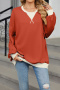 casual plus size non-stretch 8 colors crew neck contrast color sweatshirts_Black_Pink_Rose Red_Yellow_Orange