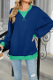 casual plus size non-stretch 8 colors crew neck contrast color sweatshirts_Black_Pink_Rose Red_Yellow_Orange_Sky Blue_Blue
