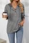 casual plus size slight stretch stripe printing hooded sweatshirts_Black_Gray_Dark Gray