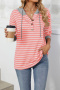 casual plus size slight stretch stripe printing hooded sweatshirts_Black_Gray_Dark Gray_Pink