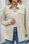 casual plus size non-stretch solid color 6-colors long-sleeved shirt_Black_White_Pink_Sky Blue_Dark Blue_Beige