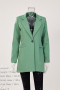 high quality non-stretch 11 colors shoulder padded blazer(only blazer)_Black_White_Pink_Light Pink_Light Green_Green
