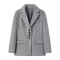 new casual no-stretch patchwork wool-like fabric thicken 4-color loose jackets_White_Gray