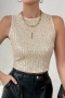 stylish slight stretch sequin decor 4 colors all-match crop vest_Black_White_Magenta_Beige