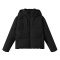 casual non-stretch 3 colors solid color hooded cotton jacket_Black