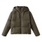 casual non-stretch 3 colors solid color hooded cotton jacket_Black_White_Dark Green