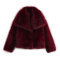 casual non-stretch fur solid color lapel jacket_Rose Red