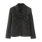 casual non-stretch 3 colors lapel bow-knot decor blazers_Black