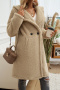 casual no-stretch 4-color knit loose long sleeve hooded coats_Black_Light Pink_Dark Green_Khaki 