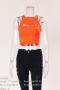 high quality sexy slight stretch orange cutout crop vest(new added colors)_Black_White_Gray_Red_Magenta_Orange