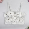 new stylish slight stretch 3d flowers padded underwire boning tank tops_White