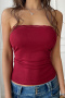 stylish slight stretch 4 colors lace stitching all-match bandeau vest_Black_White_Gray_Rose Red