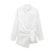 stylish non-stretch 3 colors long sleeve bow blouse(size run small)_Black_White