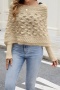 stylish slight stretch cut out knitted 6 colors long sleeve all-match sweater_Black_Gray_Red_Blue_Beige