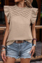 stylish non-stretch 4 colors ruffle all-match blouse(only top)_Magenta_Green_Blue_Beige