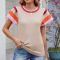 new slight stretch 5-color round neck short sleeves knit wear_White_Magenta_Dark Green_Beige